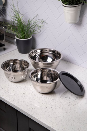 4-piece bowl set, stainless steel - by Kitchen Craft