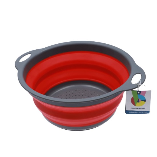 Inklapbaar vergiet, 24 cm, rood - Kitchen Craft