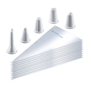 10-delige spuitzakkenset voor gebak, 5 spuitmondjes - Westmark