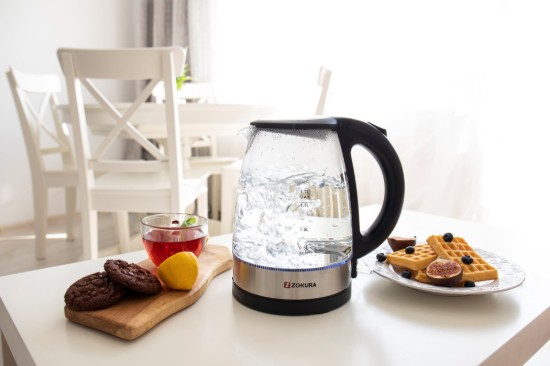 Bollitore elettrico, in vetro, 1,7 L, 2200 W - Zokura