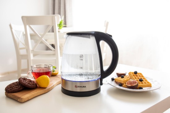 Bollitore elettrico, in vetro, 1,7 L, 2200 W - Zokura
