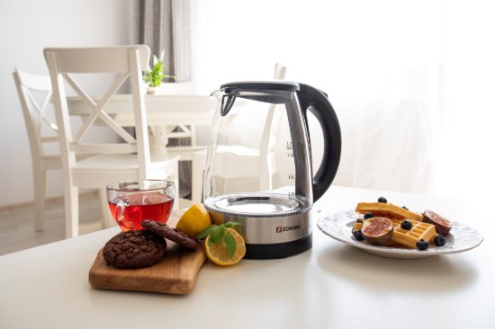 Bollitore elettrico, in vetro, 1,7 L, 2200 W - Zokura