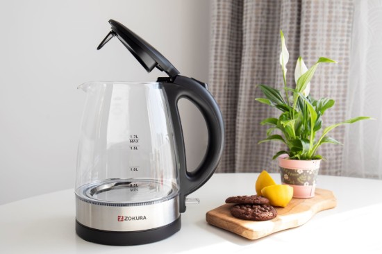 Bollitore elettrico, in vetro, 1,7 L, 2200 W - Zokura