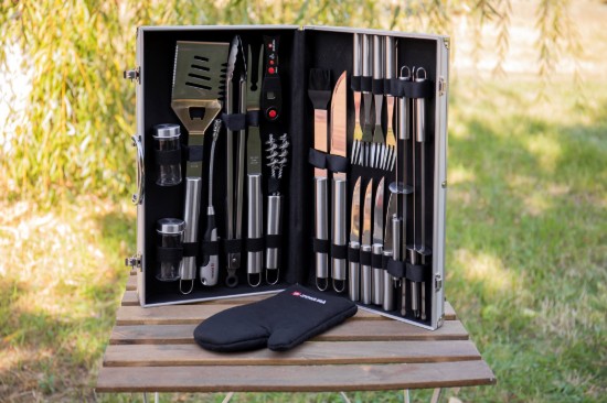 Set barbecue 24 pezzi, acciaio inossidabile - Zokura