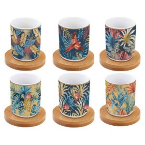 "Atmosphere Equatorial" set of 6 cups with saucers, 70 ml, porcelain  - Easy Life