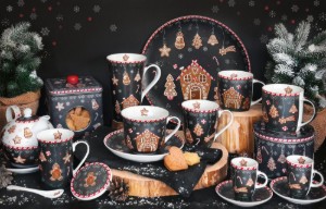 Set of 2 porcelain mugs, 350 ml, "GINGERBREAD" - Easy Life brand
