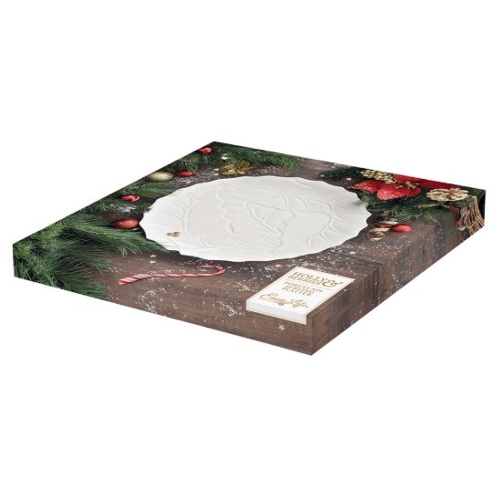 Prato de servir feito de porcelana, 30 cm, "HOLLY&BERRIES WHITE" - Easy Life
