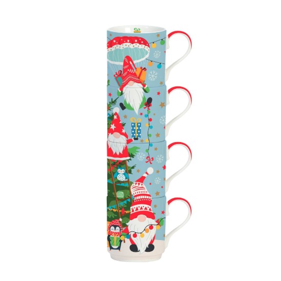 Set van 4 porseleinen mokken van 275 ml, "Gnomes at work" - Easy Life