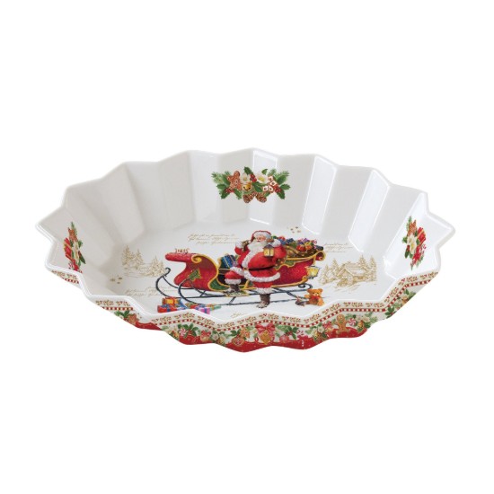 Ovaal dienblad, 25 x 17 cm, "CHRISTMAS MEMORIES", porselein - merk Easy Life