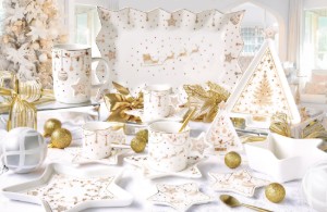 Serving platter, 40 × 18 cm, porcelain, "CHRISTMAS LIGHTS" - Easy Life
