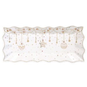 Serving platter, 40 × 18 cm, porcelain, "CHRISTMAS LIGHTS" - Easy Life