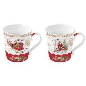 Set 2 tazze in porcellana, 340 ml, <<CHRISTMAS MEMORIES>> - marchio Easy Life