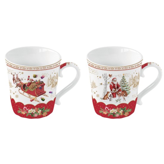 Set 2 cani portelan 340 ml "CHRISTMAS MEMORIES" - Easy Life