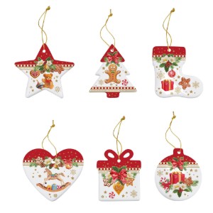 Addobbi per albero di Natale 6 pezzi, porcellana, CHRISTMAS MEMORIES - Easy Life
