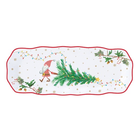 Serving platter, 37 × 14 cm, porcelain, "READY FOR CHRISTMAS" - Easy Life
