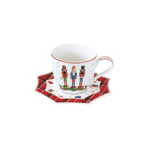 250 ml πορσελάνινο φλιτζάνι με πιατάκι, "VINTAGE NUTCRACKER" - Easy Life