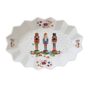 Vassoio ovale 27×17 cm "VINTAGE NUTCRACKER", porcellana - Easy Life
