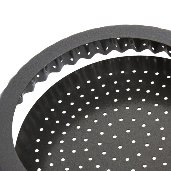 Tava perforata pentru tarte, 18 cm, otel - Kitchen Craft