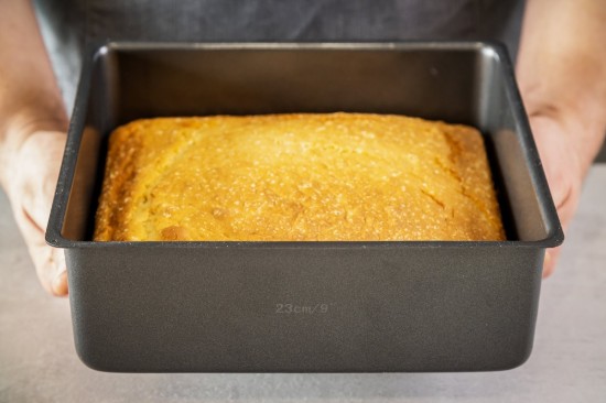 Diepe, vierkante schaal, 23 cm, staal - Kitchen Craft