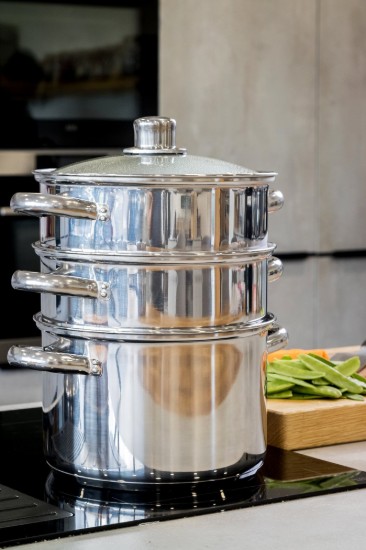 Set di pentole a più livelli in acciaio inossidabile per la cottura a vapore - di Kitchen Craft