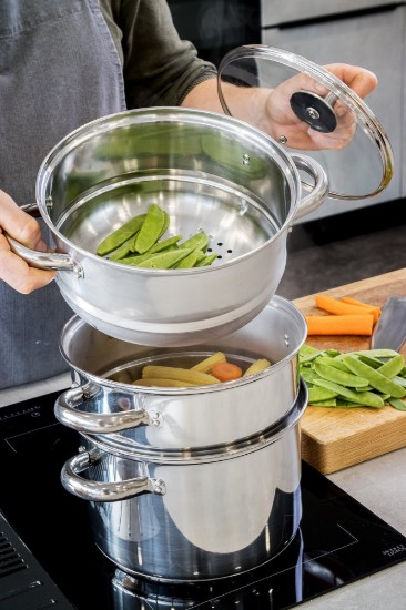 Set di pentole a più livelli in acciaio inossidabile per la cottura a vapore - di Kitchen Craft