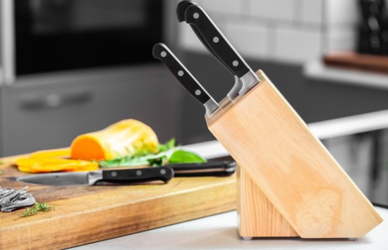 Set van 6 messen, met houder gemaakt van eikenhout - Kitchen Craft