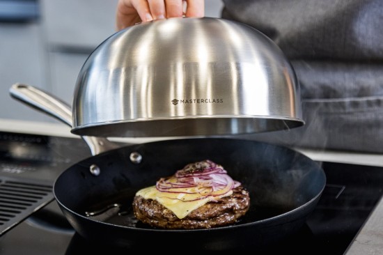 Kuppellåg til bradepande/grill, 22,5 cm, rustfrit stål - Kitchen Craft