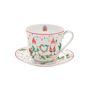 Porcelain cup and saucer, 400 ml, "READY FOR CHRISTMAS" collection - Easy Life