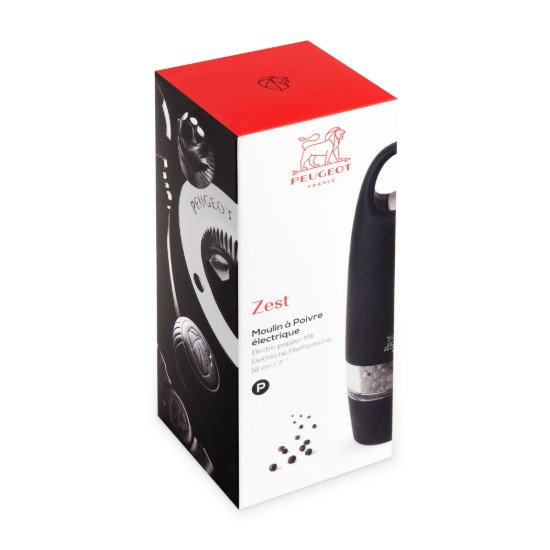 "Zest" elektrisk pepparkvarn, 18 cm, Black - Peugeot