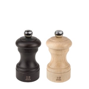 Set van 2 peper- en zoutmolens, "Bistro", 10 cm, "Natuurlijk en Chocolade" - Peugeot