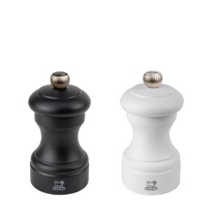 Set van 2 peper- en zoutmolens, "Bistro", 10 cm, Wit en Zwart - Peugeot
