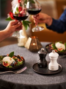 Set van 2 peper- en zoutmolens, "Bistro", 10 cm, Wit en Zwart - Peugeot