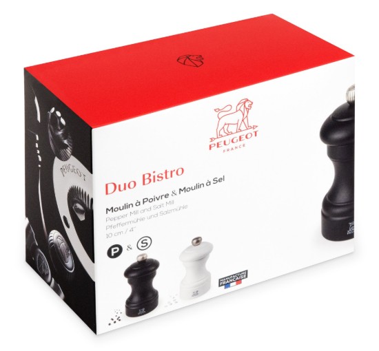 Set di 2 macinasale e pepe, "Bistro", 10 cm, Bianco e Nero - Peugeot