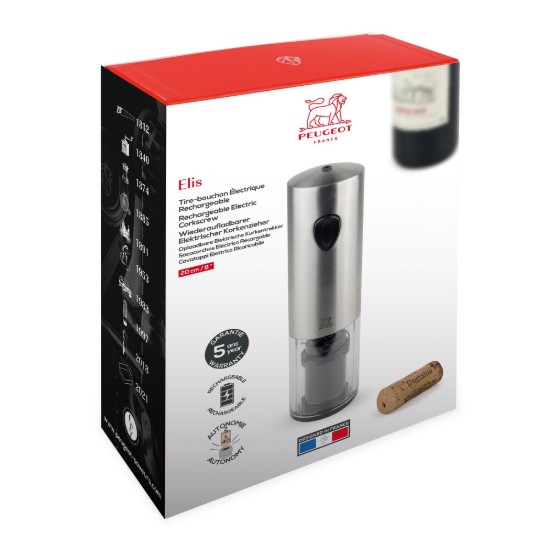 Cavatappi elettrico, 20 cm, "Elis", Stainless Steel - Peugeot