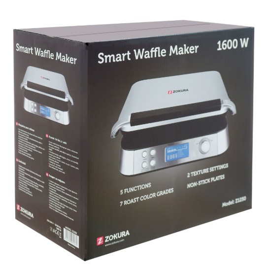 Smart waffle maker, 5 functions, 1600 W - Zokura