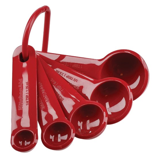 Set mit 5 Messlöffeln, Farbe "Empire Red" - Marke KitchenAid