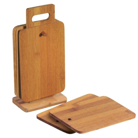 Suport cu 6 tocatoare, 22 x 14 cm, bambus - Kesper