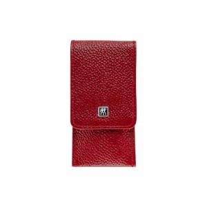 Set 3 pezzi in acciaio inox satinato, astuccio tascabile in pelle rossa - Zwilling TWINOX