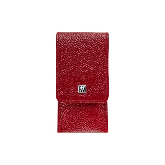 3-piece satin stainless steel set, red leather pocket case - Zwilling TWINOX