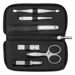 6-piece manicure set, leather case, Black, PREMIUM - Zwilling 