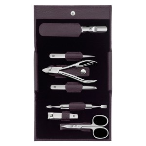 Set manicure 7 pezzi, acciaio inossidabile, astuccio in pelle viola - Zwilling Classic Inox