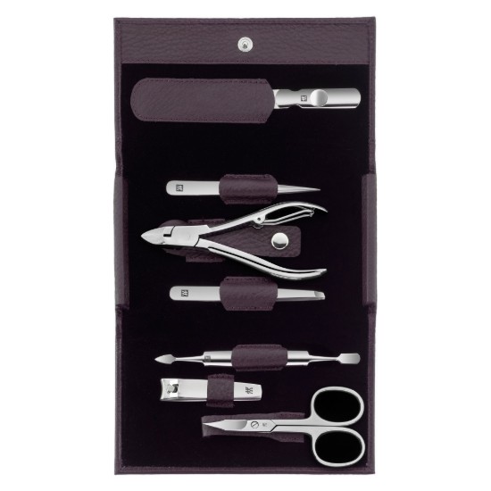 Set manicure 7 pezzi, acciaio inossidabile, astuccio in pelle viola - Zwilling Classic Inox