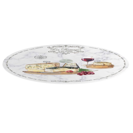 Plato giratorio "Les Fromages" de vidrio, 32 cm - Easy Life