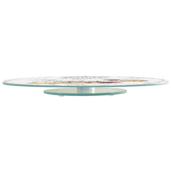Plato giratorio "Les Fromages" de vidrio, 32 cm - Easy Life