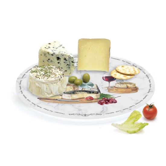 Plato giratorio "Les Fromages" de vidrio, 32 cm - Easy Life