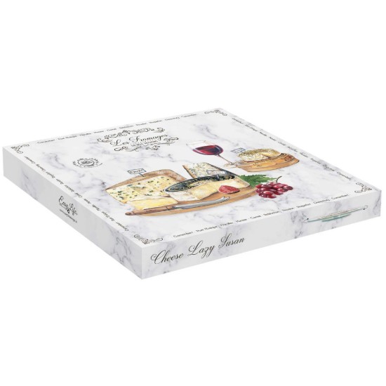 Plato giratorio "Les Fromages" de vidrio, 32 cm - Easy Life