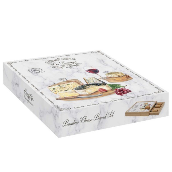Servizio formaggio 6 pezzi "Les Fromages" 25,5 x 25,5 cm - Easy Life