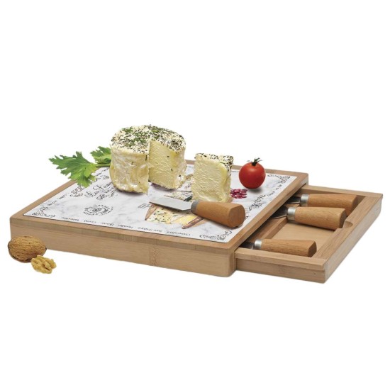 Servizio formaggio 6 pezzi "Les Fromages" 25,5 x 25,5 cm - Easy Life
