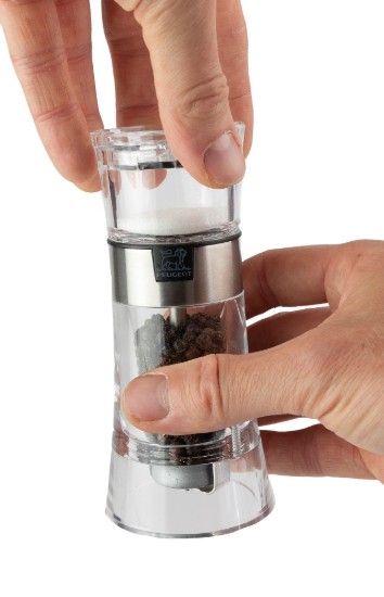 Moedor de pimenta manual "Oslo" 2 em 1 com saleiro, 13 cm - Peugeot