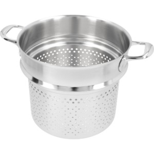 Cooking pot with sieve for pasta, stainless steel, 24 cm, "Atlantis" - Demeyere